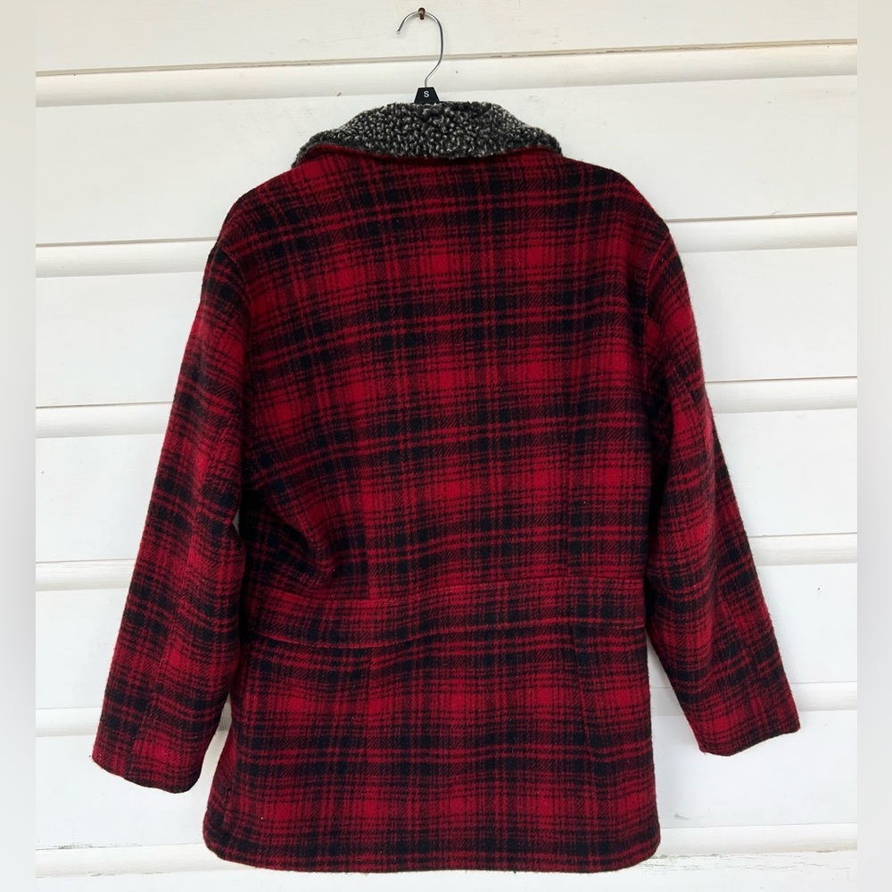 Woolrich Woman’s Red & Black Plaid Full Zip Wool Jacket with Pockets Size Small - Picture 2 of 7